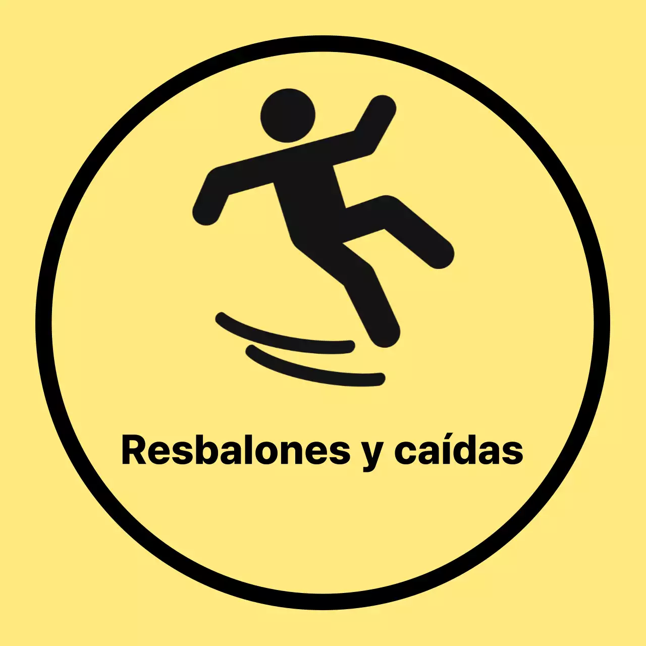 Advertencia de precaución de deslizamiento simple amarillo