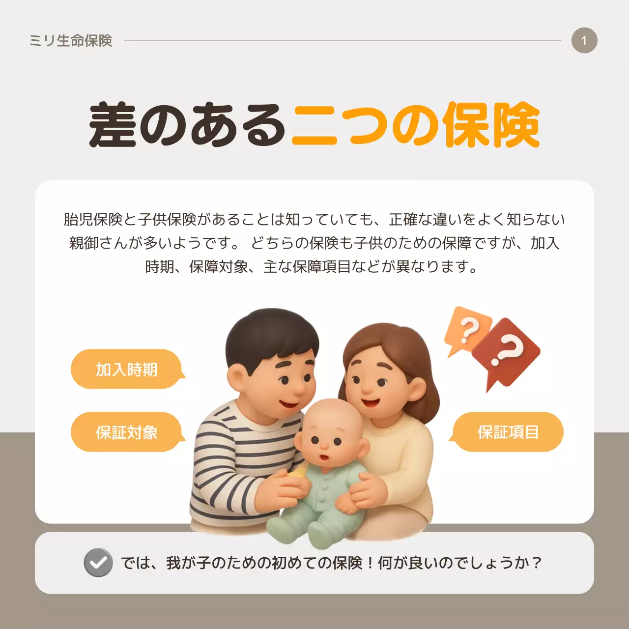 オレンジ かわいい 保険 チラシ