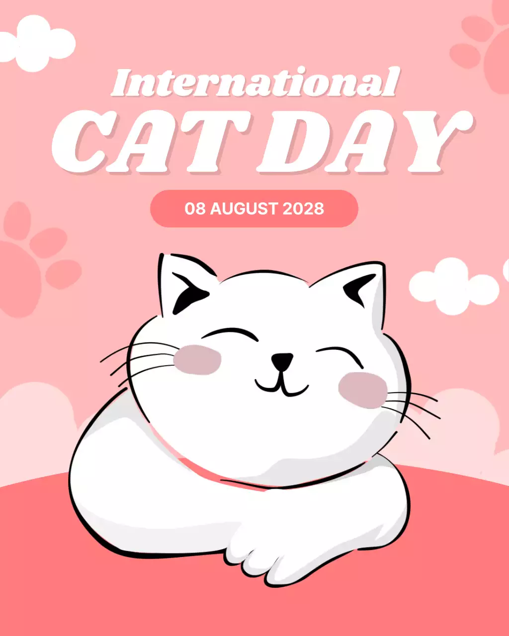 핑크 앤 화이트 국제 고양이의 날 기념 행사