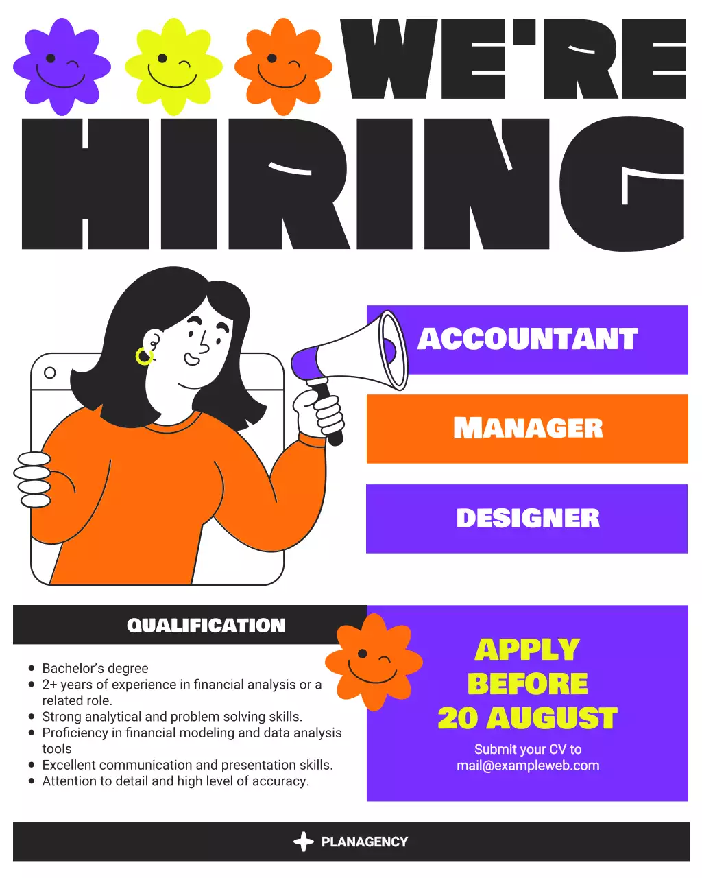 모던 바이브런트 컬러 채용 공고