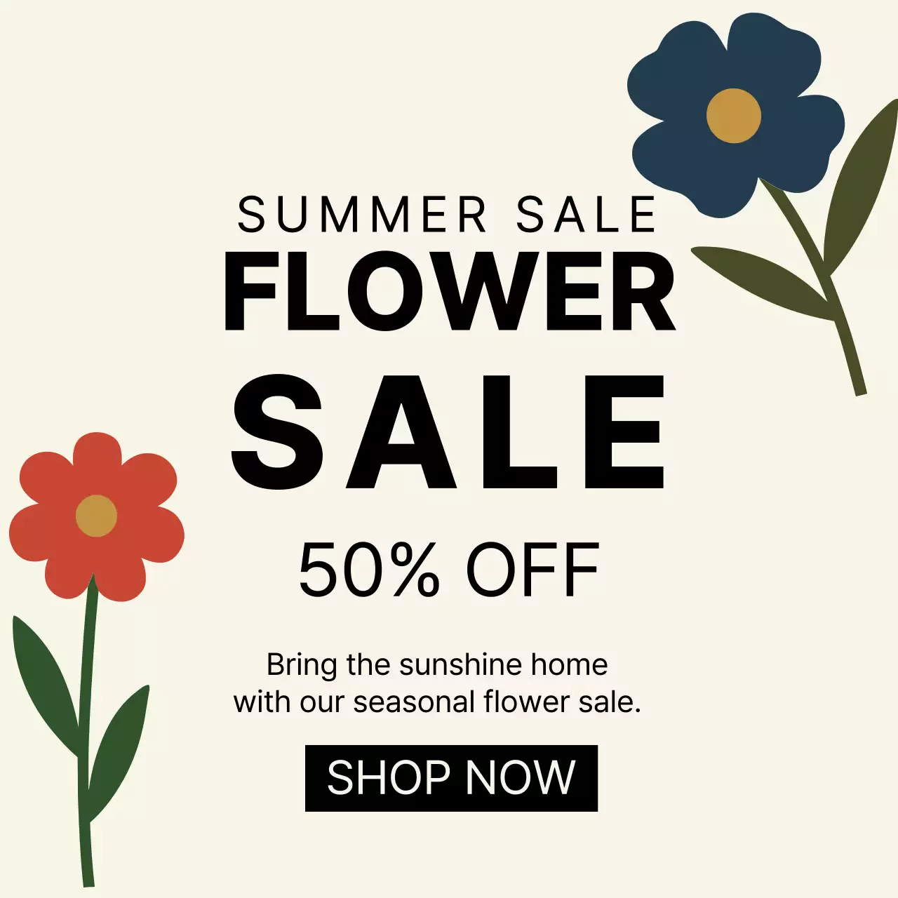 썸머 플라워 세일 템플릿