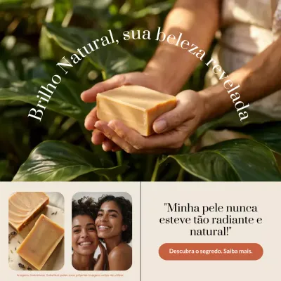 Postagem de promoção de cuidados naturais com a pele no Instagram