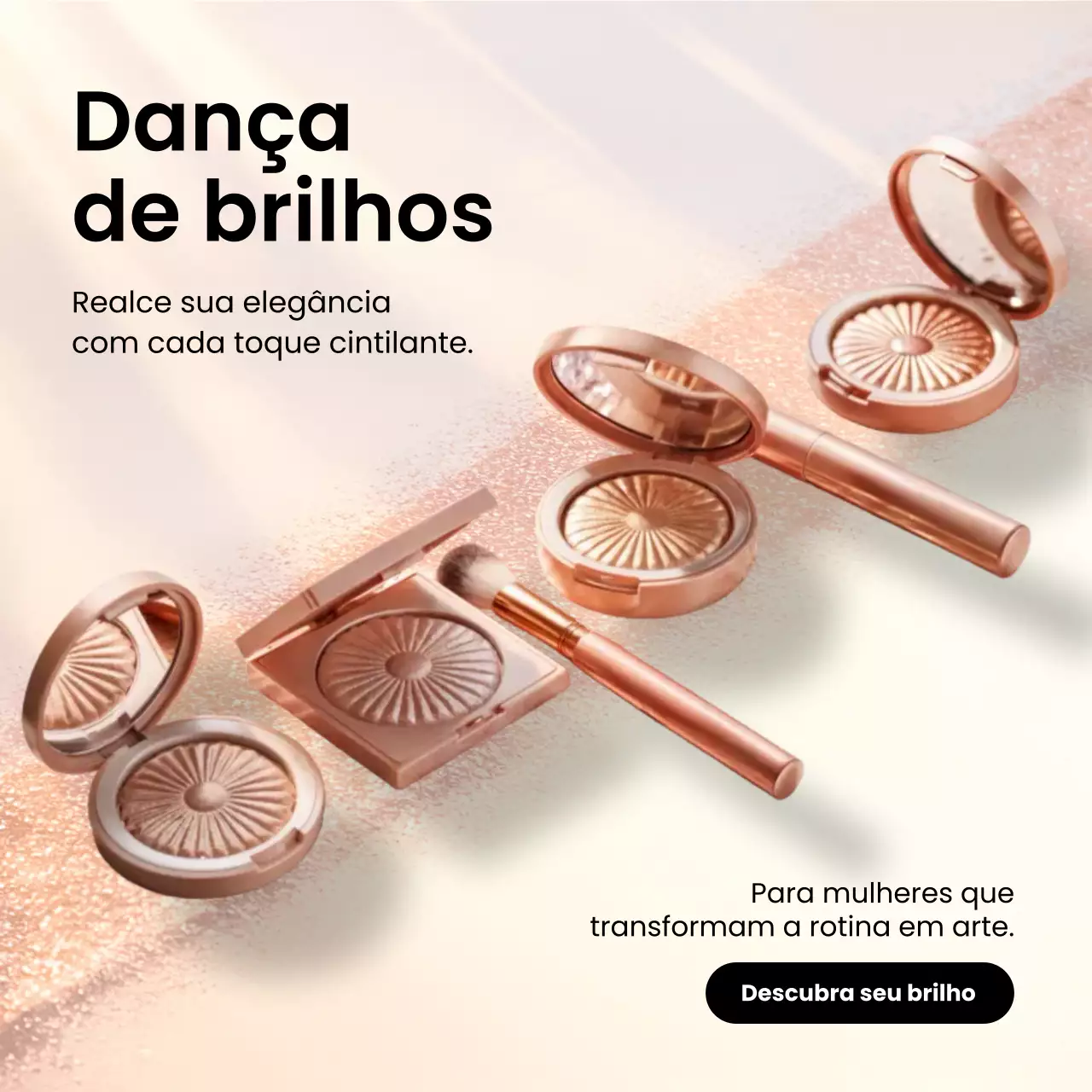 Postagem promocional de maquiagem elegante bege no Instagram