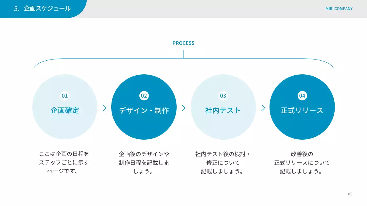 青 シンプル ビジネス 企画書 プレゼンテーション
