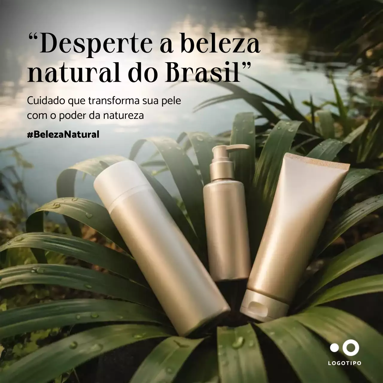 Promoção de produtos naturais e ecológicos para cuidados com a pele em postagem no Instagram