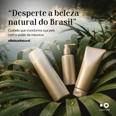Promoção de produtos naturais e ecológicos para cuidados com a pele em postagem no Instagram