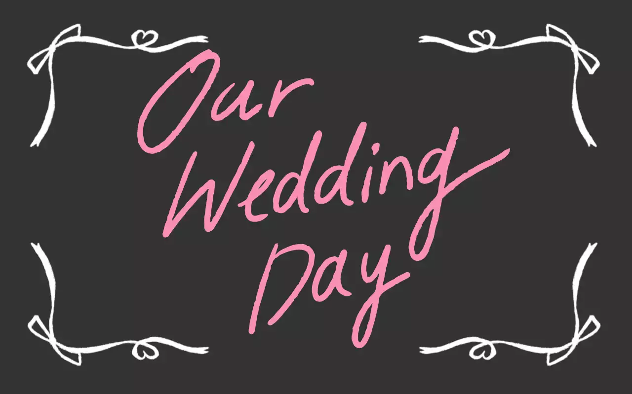 검정 심플 결혼 초대장