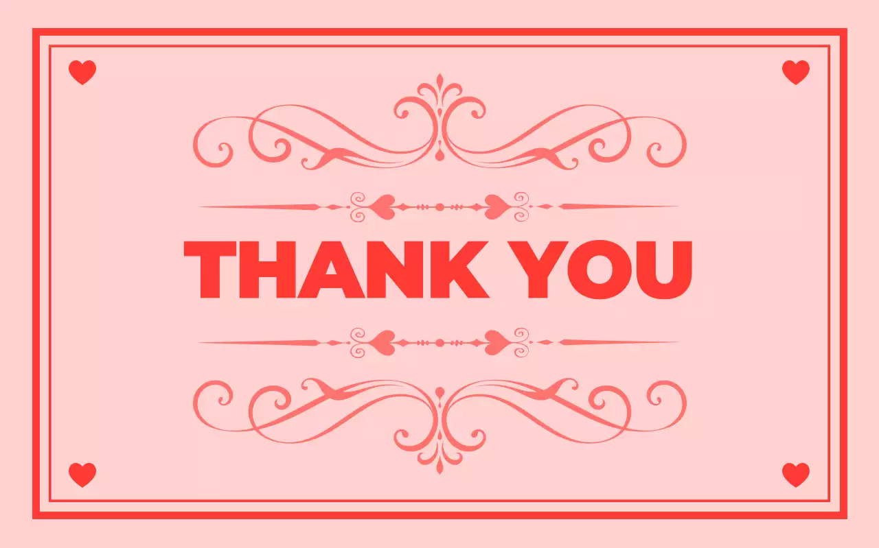 핑크 빈티지 감사 카드