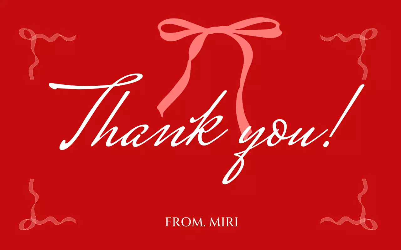 빨강 심플 감사 인사