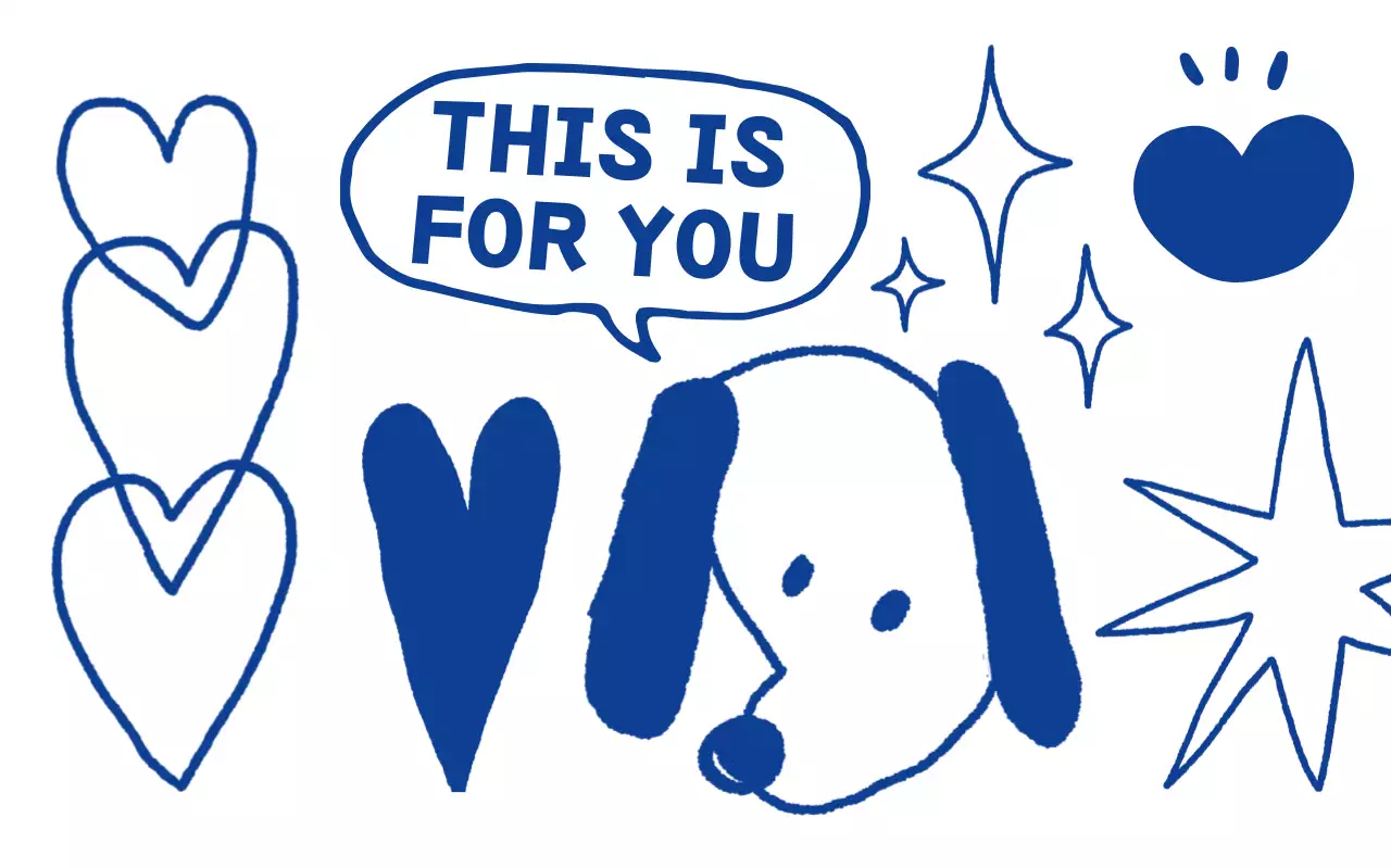 파랑 심플 일기 스티커