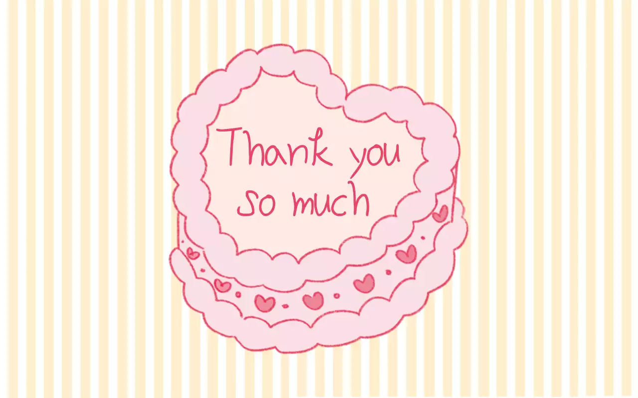 베이지 아기자기한 감사 편지