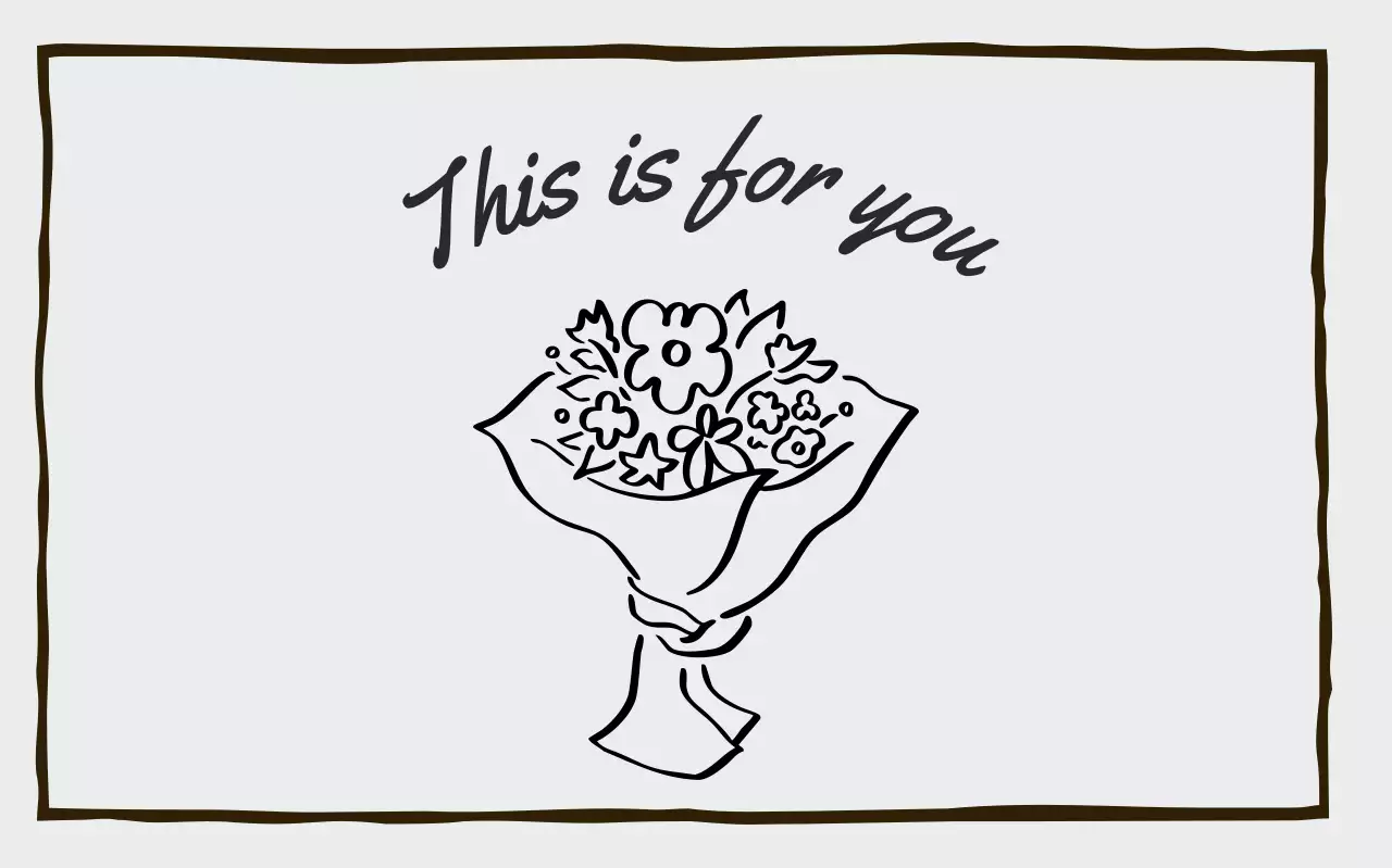 회색 심플 선물 카드