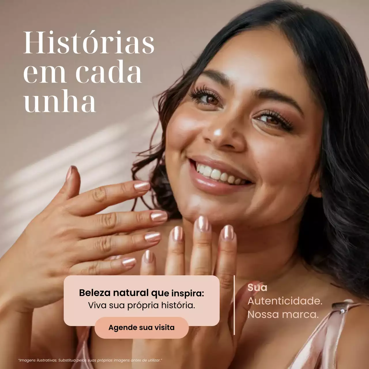 Publicação de beleza moderna bege no Instagram