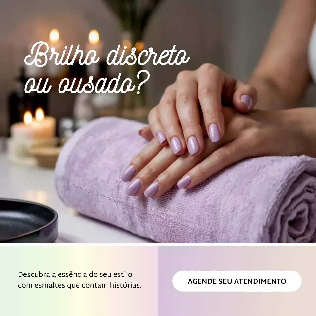 Postagem promocional de manicure roxa elegante no Instagram