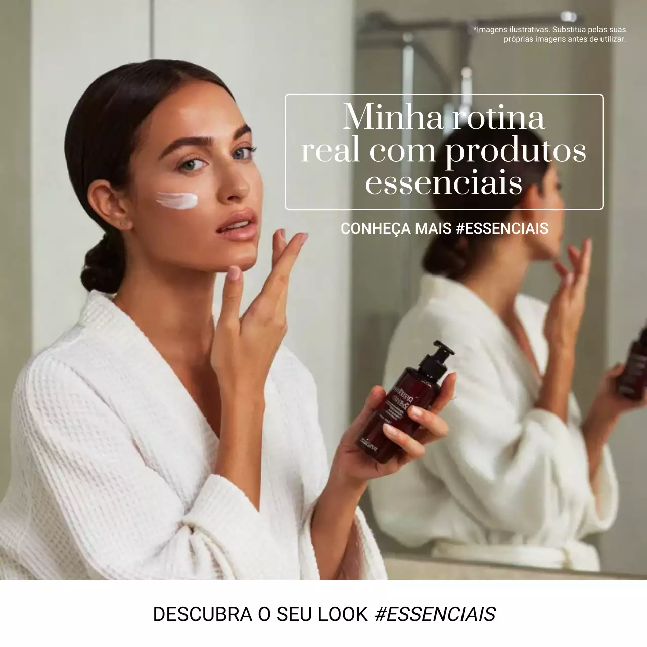 Anúncio de cuidados com a pele modernos em branco para postagem no Instagram