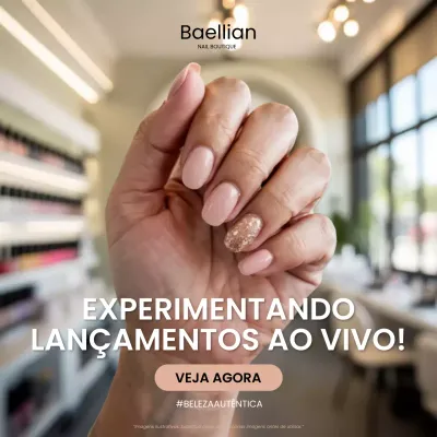 Postagem promocional de unhas elegantes bege no Instagram