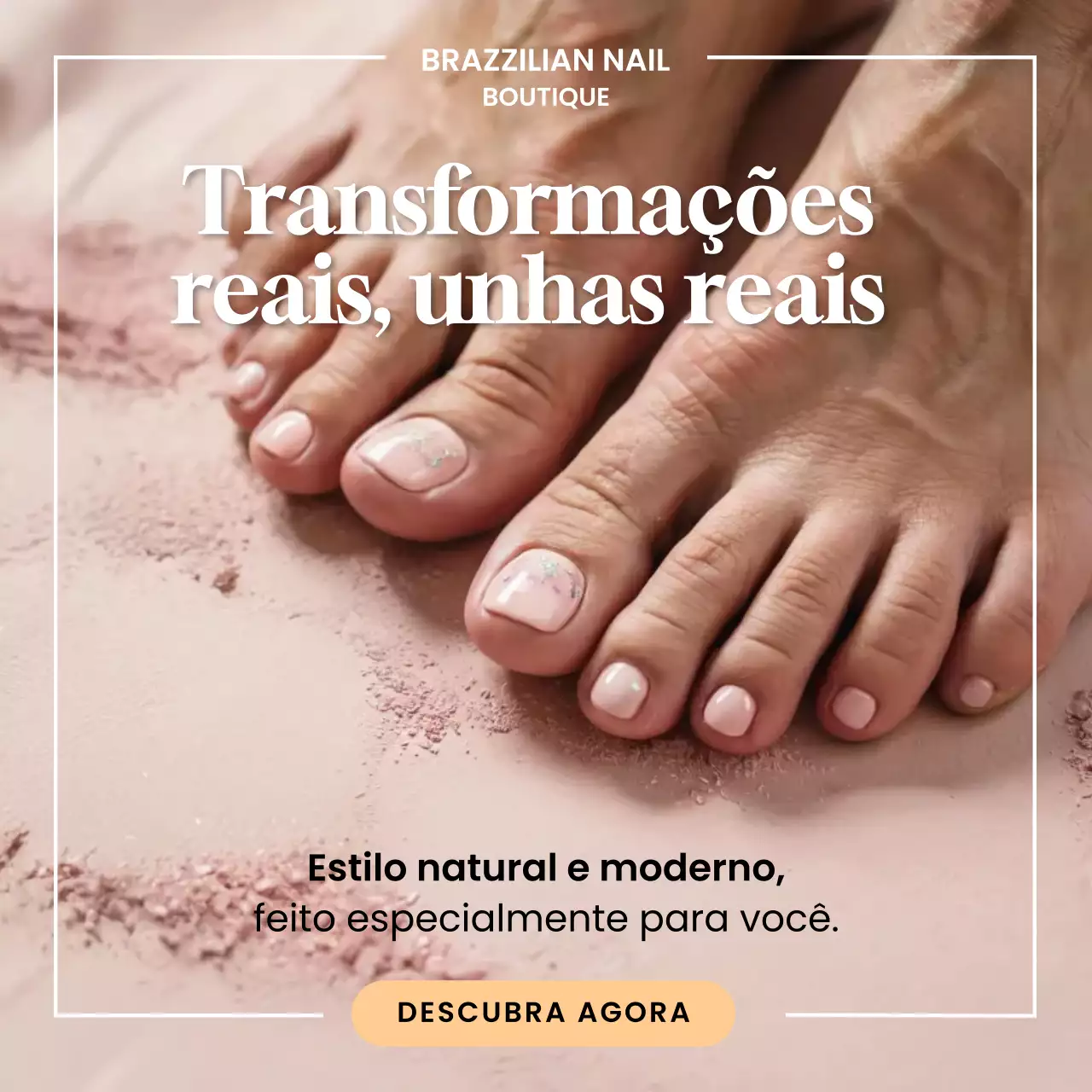 Publicação de anúncio de unha moderna rosa no Instagram