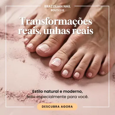 Publicação de anúncio de unha moderna rosa no Instagram