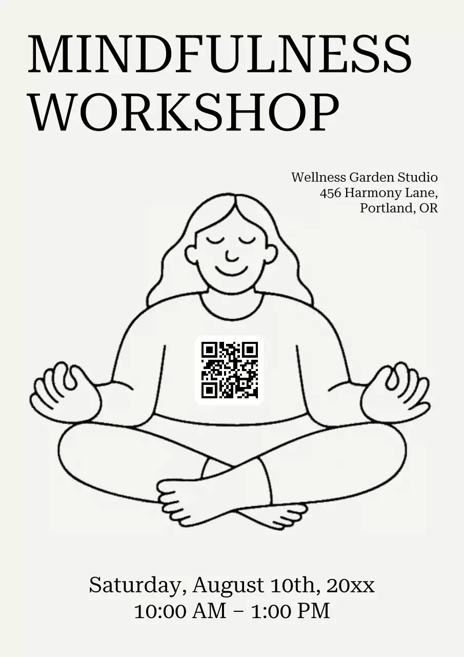 베이지색 미니멀 마인드풀니스 초대 포스터