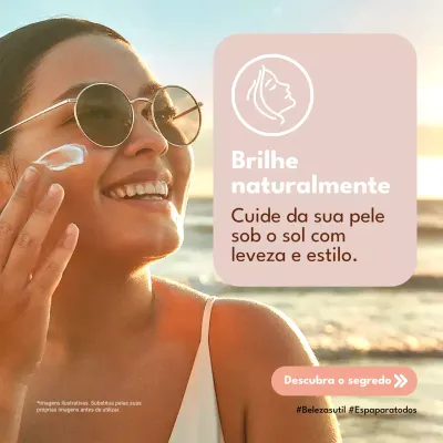 Publicação de anúncio de cuidados com a pele moderna bege no Instagram