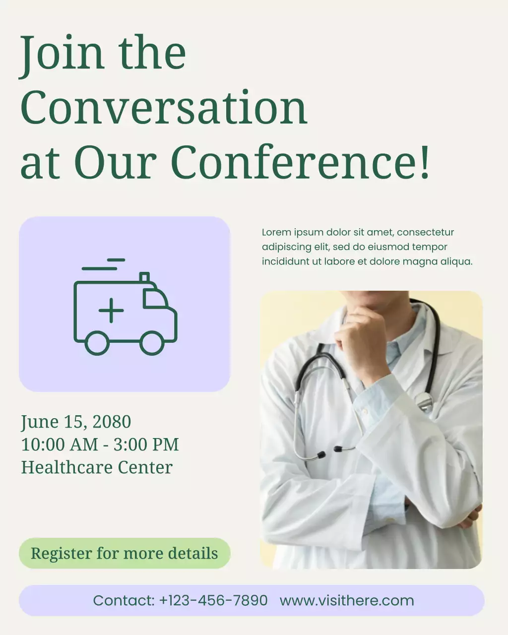 beige modern healthcare invitation