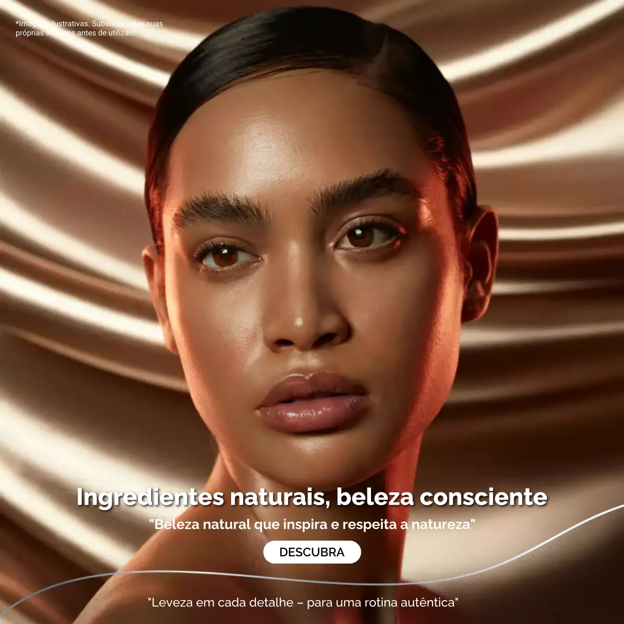 Postagem promocional de beleza elegante marrom no Instagram