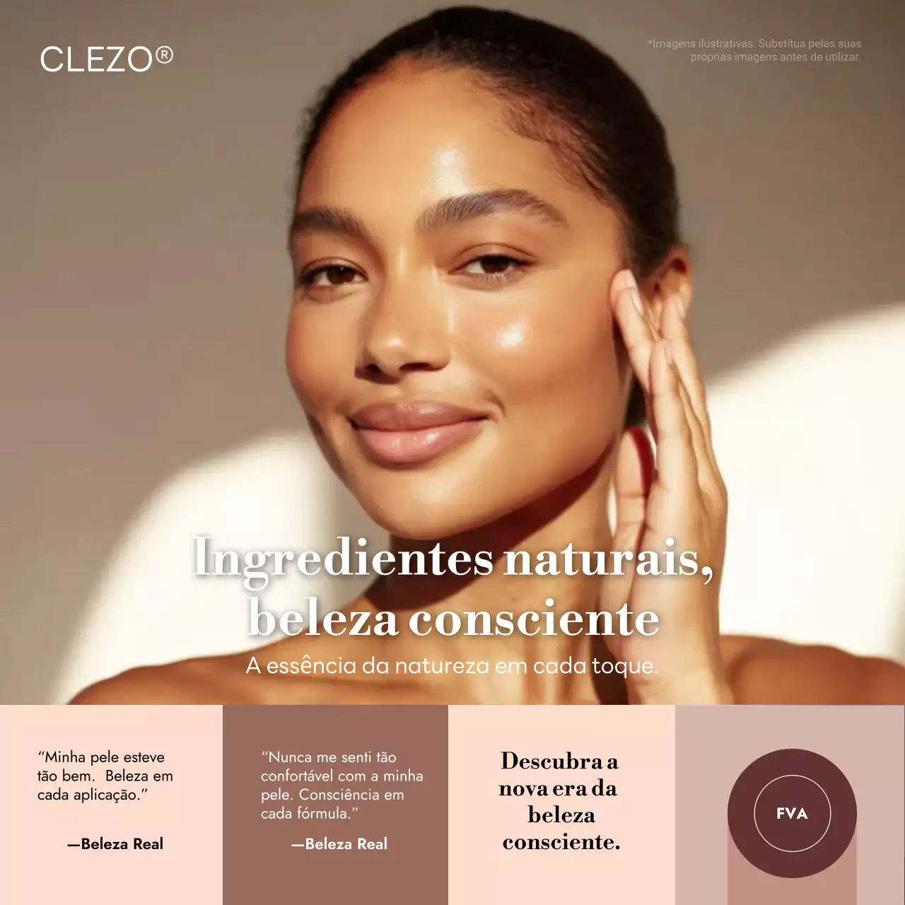 Publicação de beleza elegante bege no Instagram