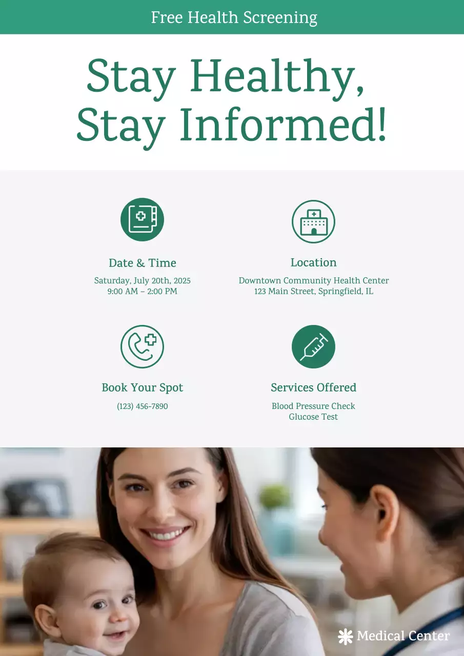 green modern health announcement