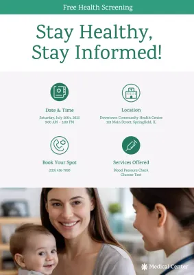 green modern health announcement