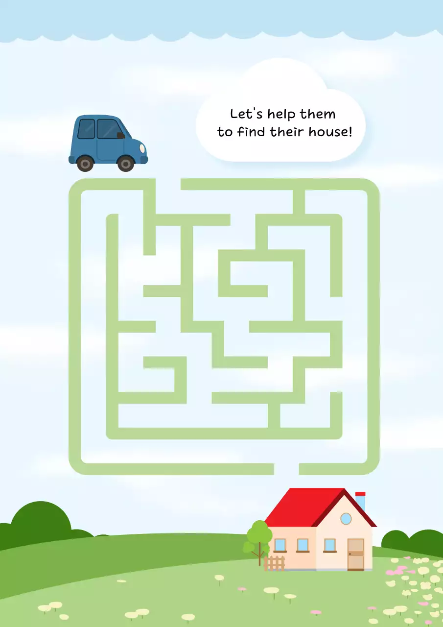 미취학 아동을 위한 미로 워크시트