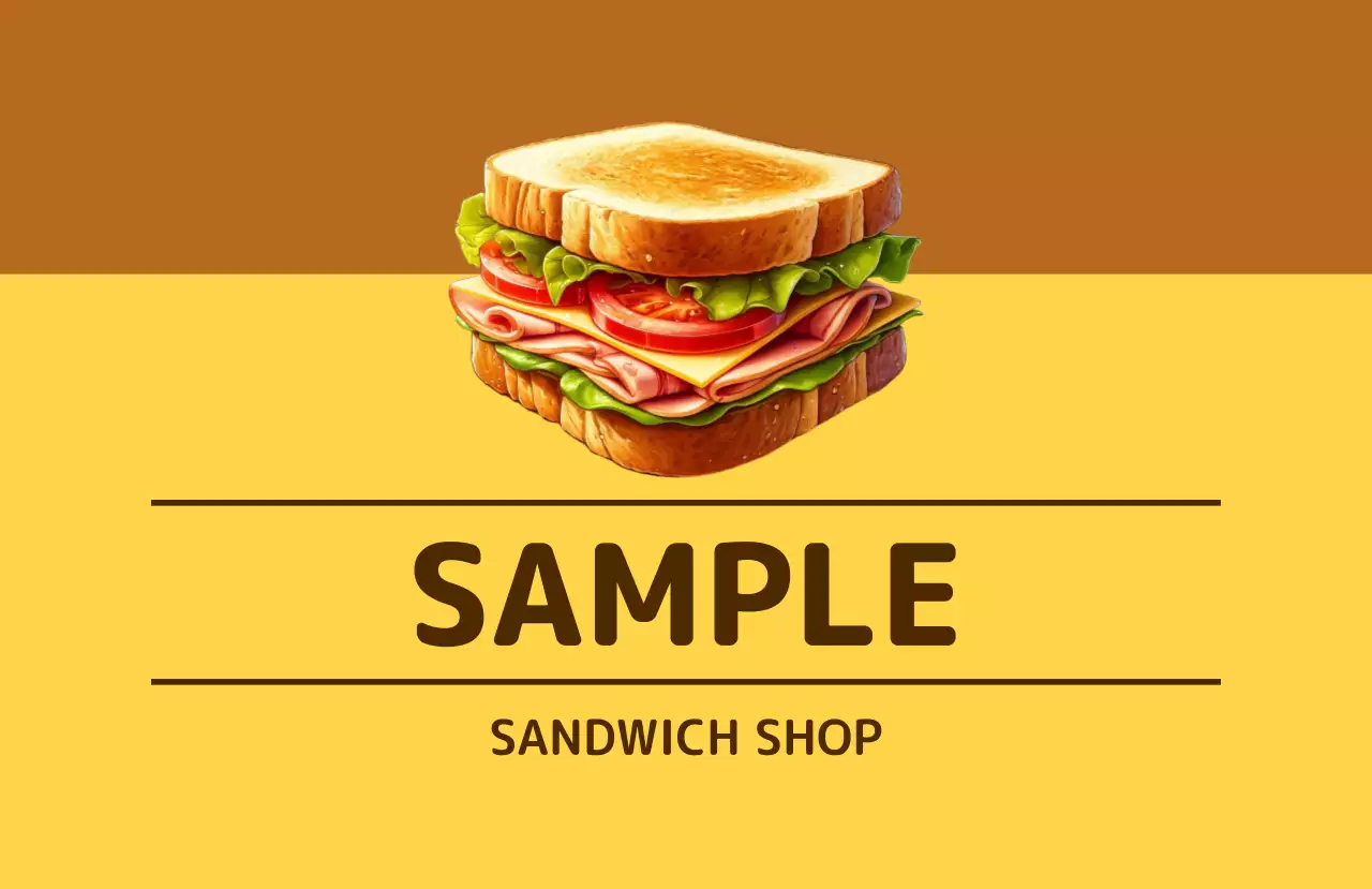 黄色 シンプル サンドイッチ ロゴ