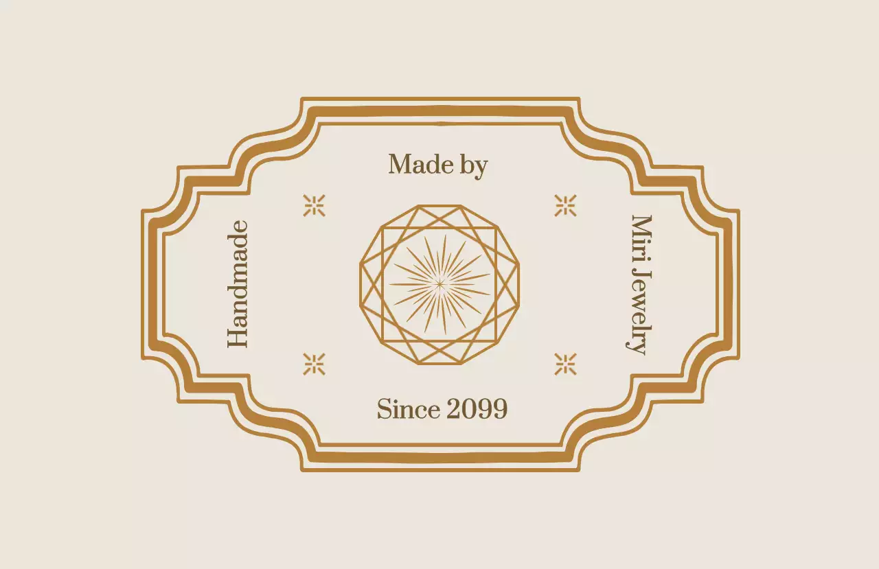 ベージュ クラシック ジュエリー ラベル