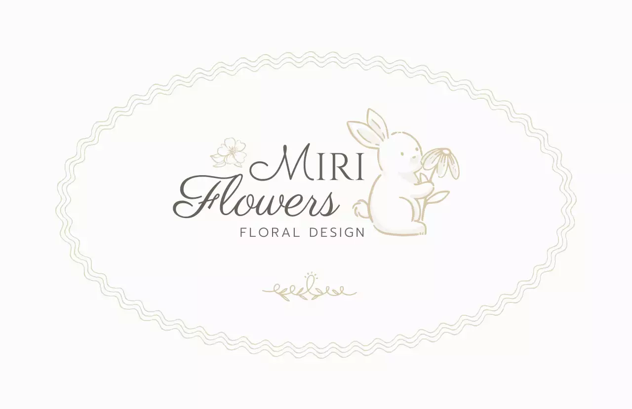 白 ゴルド 上品 フラワー 花屋 ロゴ