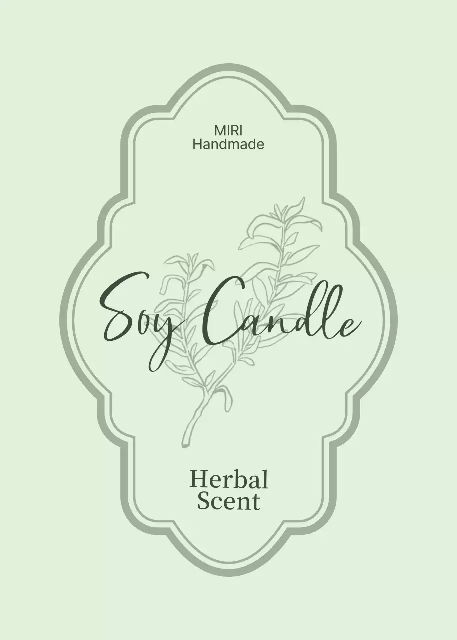 ミント シンプル キャンドル  ハンドメイド ラベル