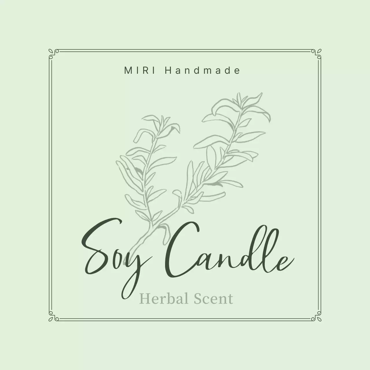 ミント シンプル キャンドル  ハンドメイド ラベル