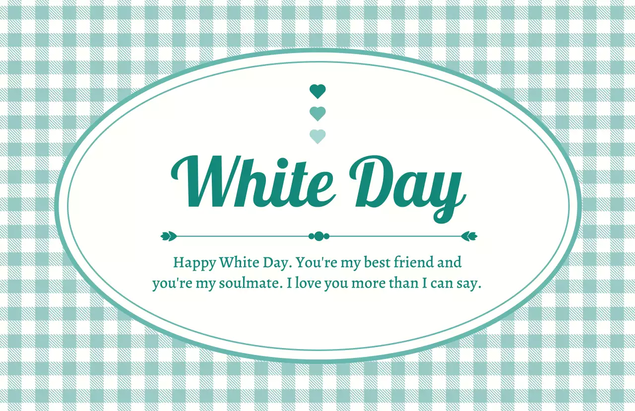 水色 シンプル ホワイトデー メッセージカード