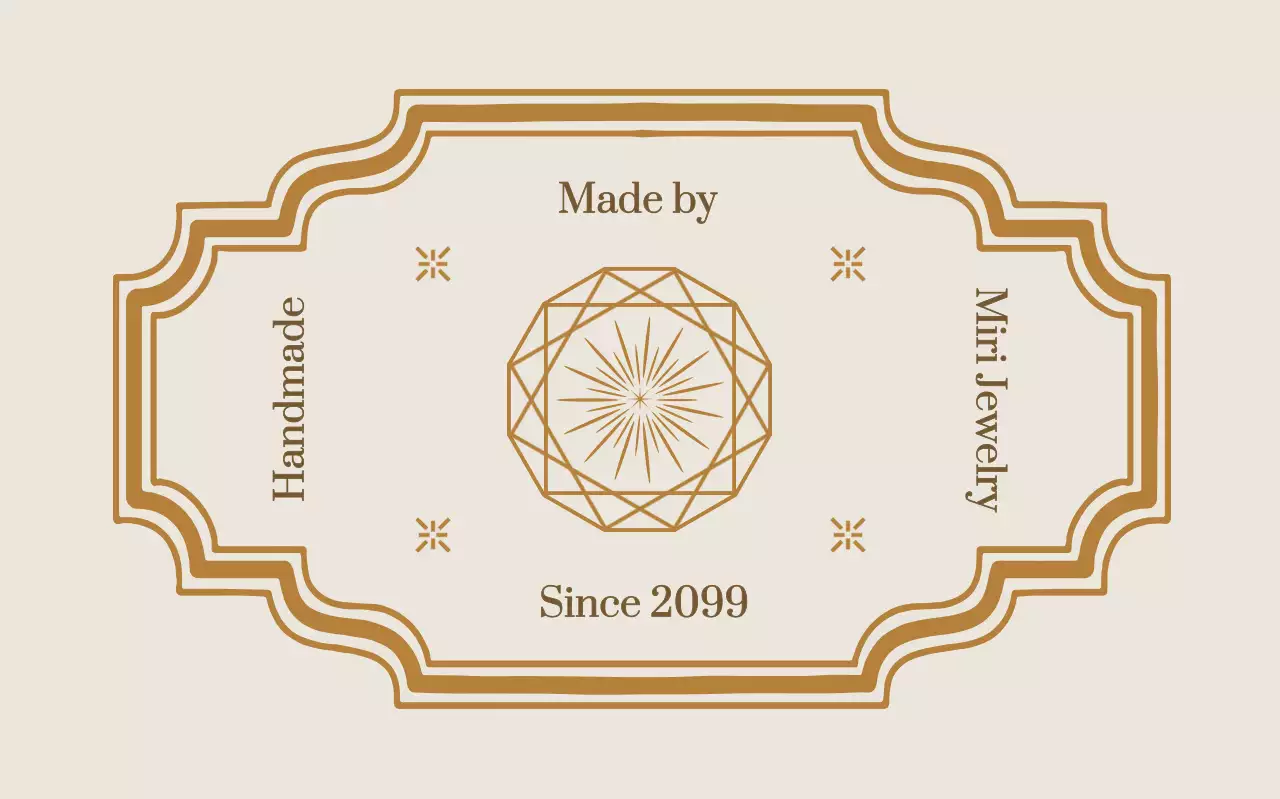 ベージュ クラシック ジュエリー ラベル