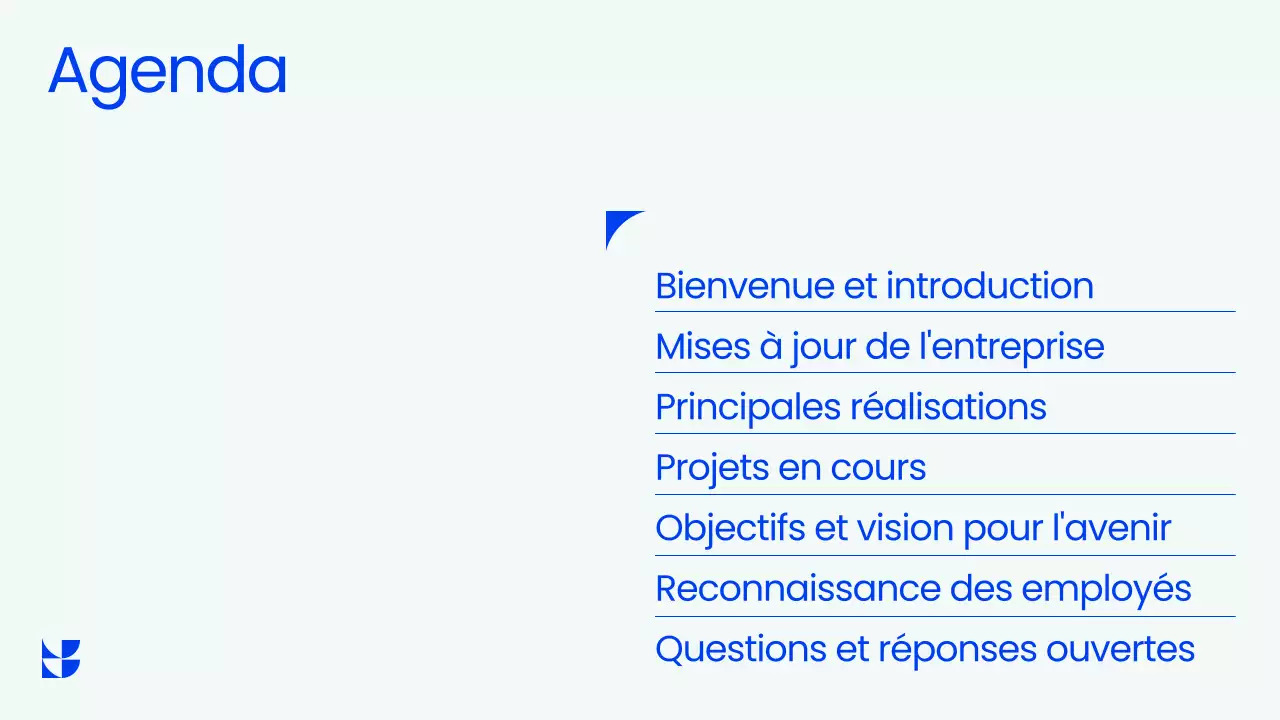 Présentation de la réunion publique Blue Professional