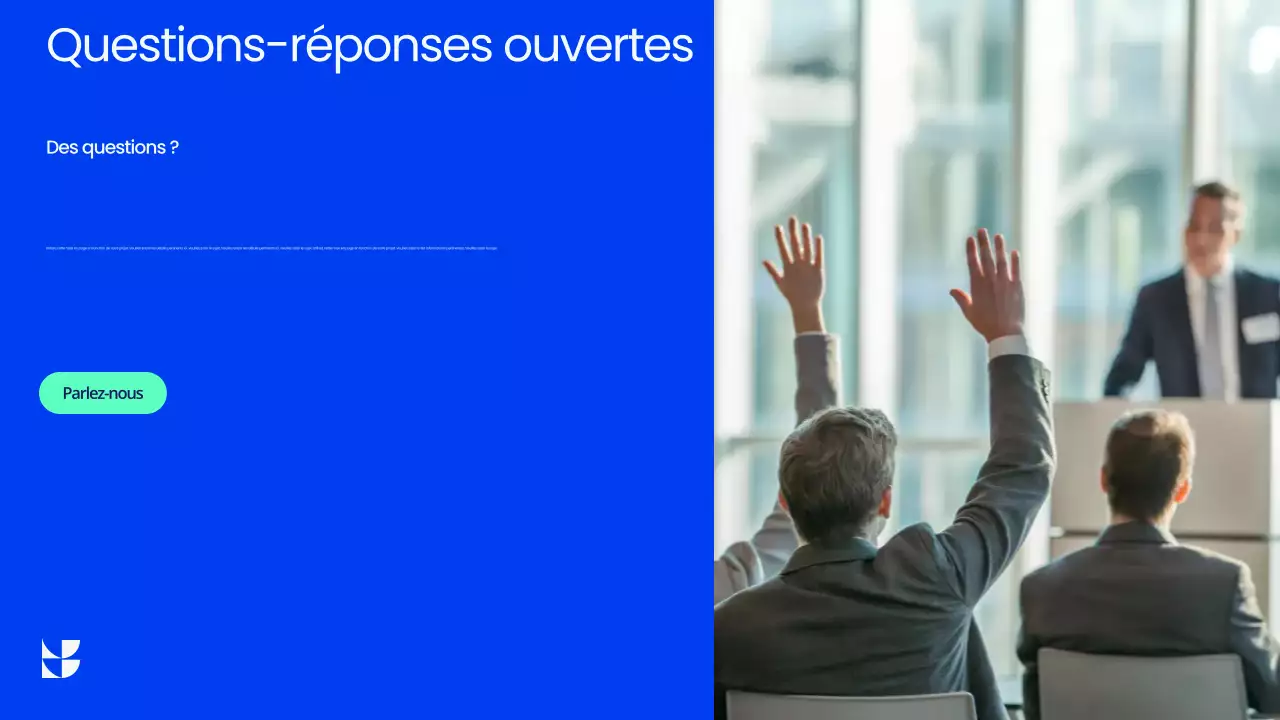 Présentation de la réunion publique Blue Professional