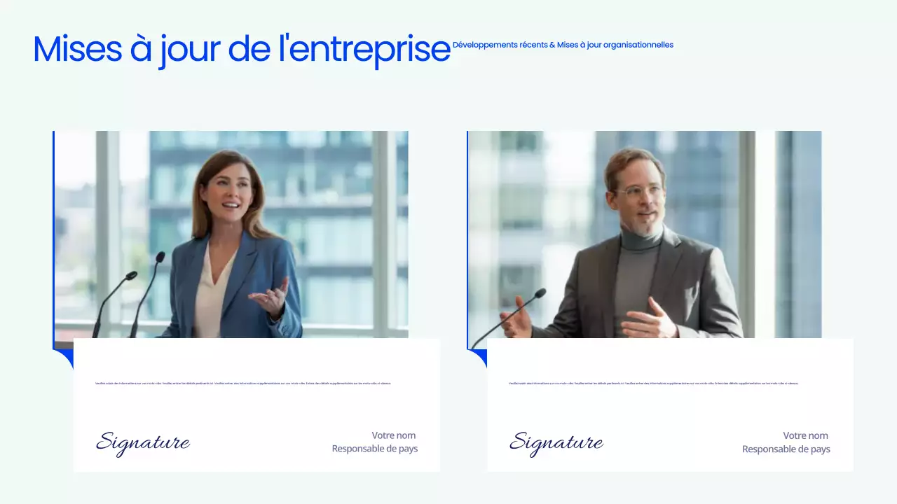 Présentation de la réunion publique Blue Professional