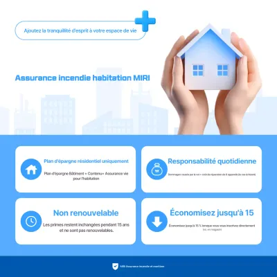 Publicité d'assurance moderne bleue
