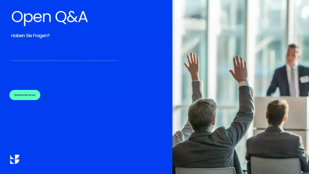 Blaue professionelle Town Hall Meeting Präsentation