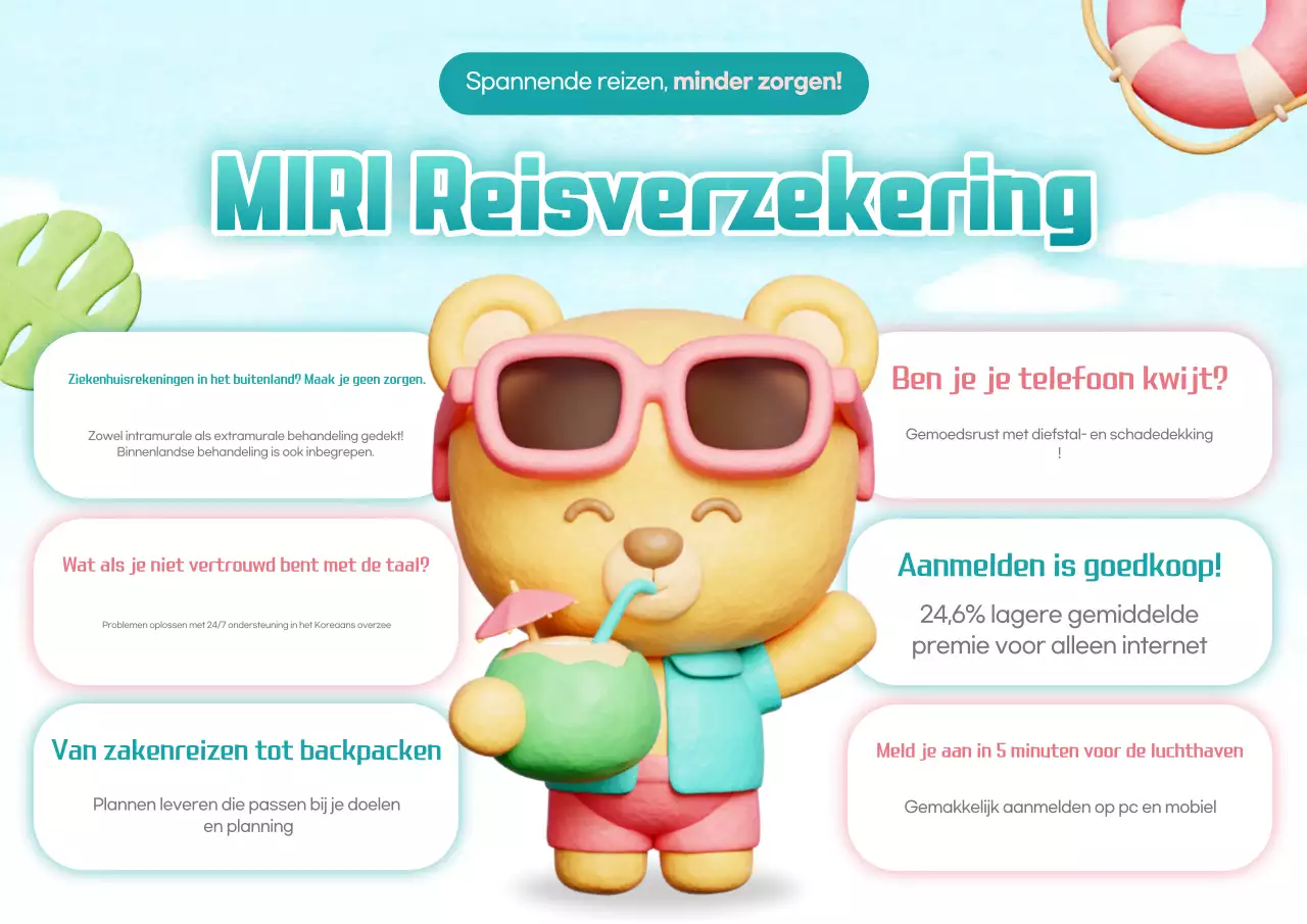 Advertentie voor Sky Blue Baby Reisverzekering