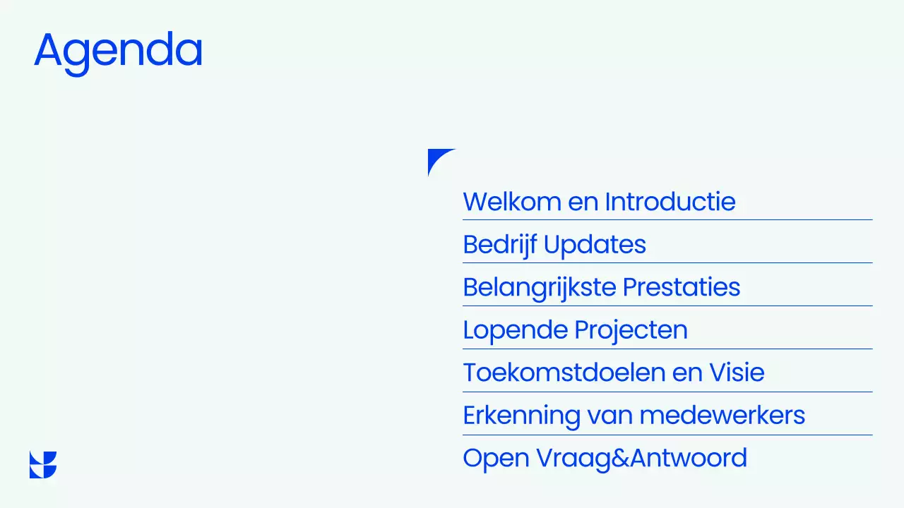 Presentatie van de Blue Professional Town Hall Meeting