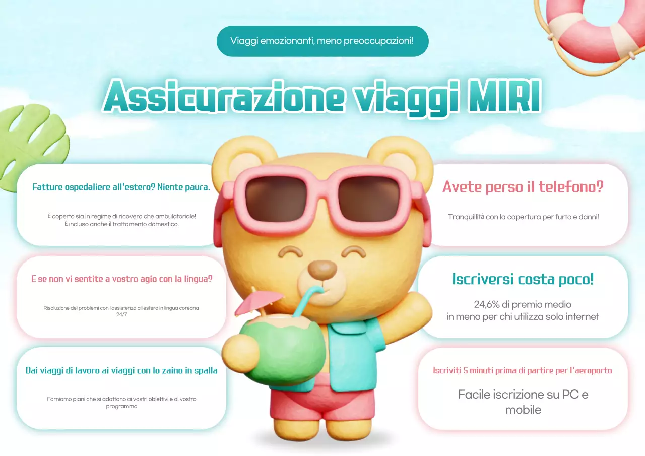 Pubblicità dell'assicurazione di viaggio Sky Blue Baby