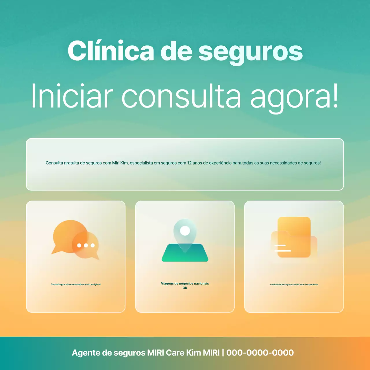 Anúncio de consultoria de seguros Mint Clean