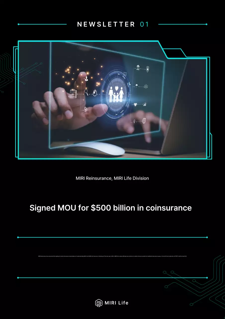 Bản tin quảng cáo kinh doanh tái bảo hiểm màu đen thời trang