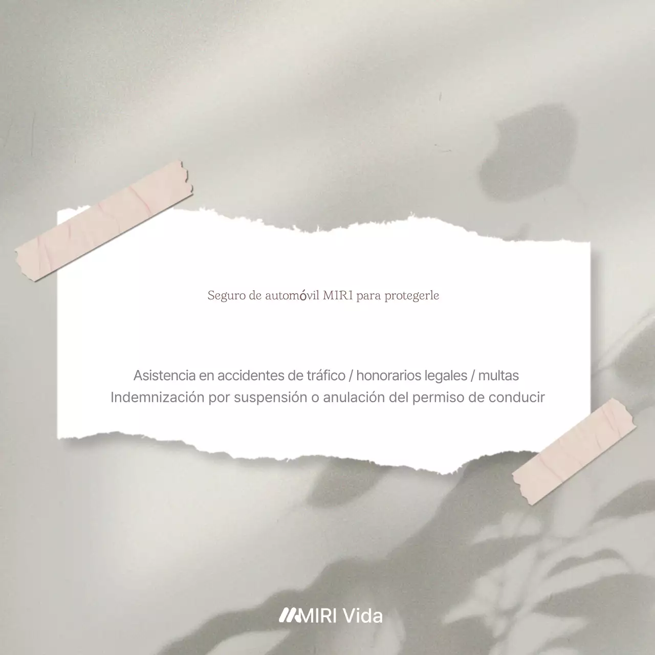 Anuncio de seguros simple y gris