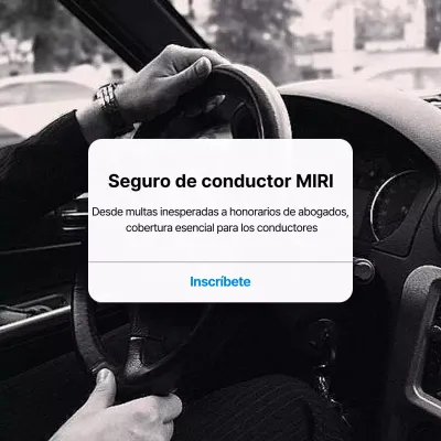 Anuncio de seguro para conductores sencillos en blanco y negro