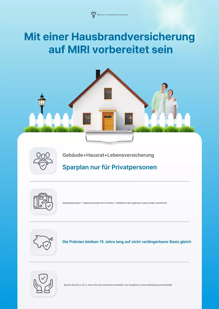 Sky Blue Clean Versicherungsanzeige